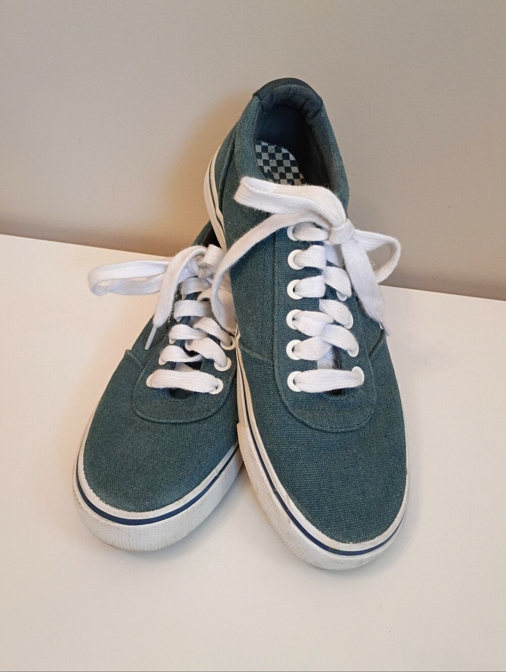 **2/$20 SALE - FarWest Blue Canvas Low-Top Sneakers with White Laces